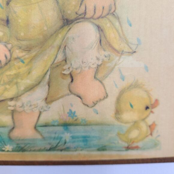 Vintage Hallmark Mary Hamilton Little Angel Big Eyes Homemade Decoupage Plaque - Picture 5 of 10